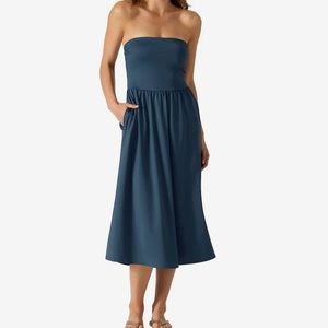 Tommy Bahama Palm Modern Bandeau Cover-Up blue strapless Dress Nordstrom, large